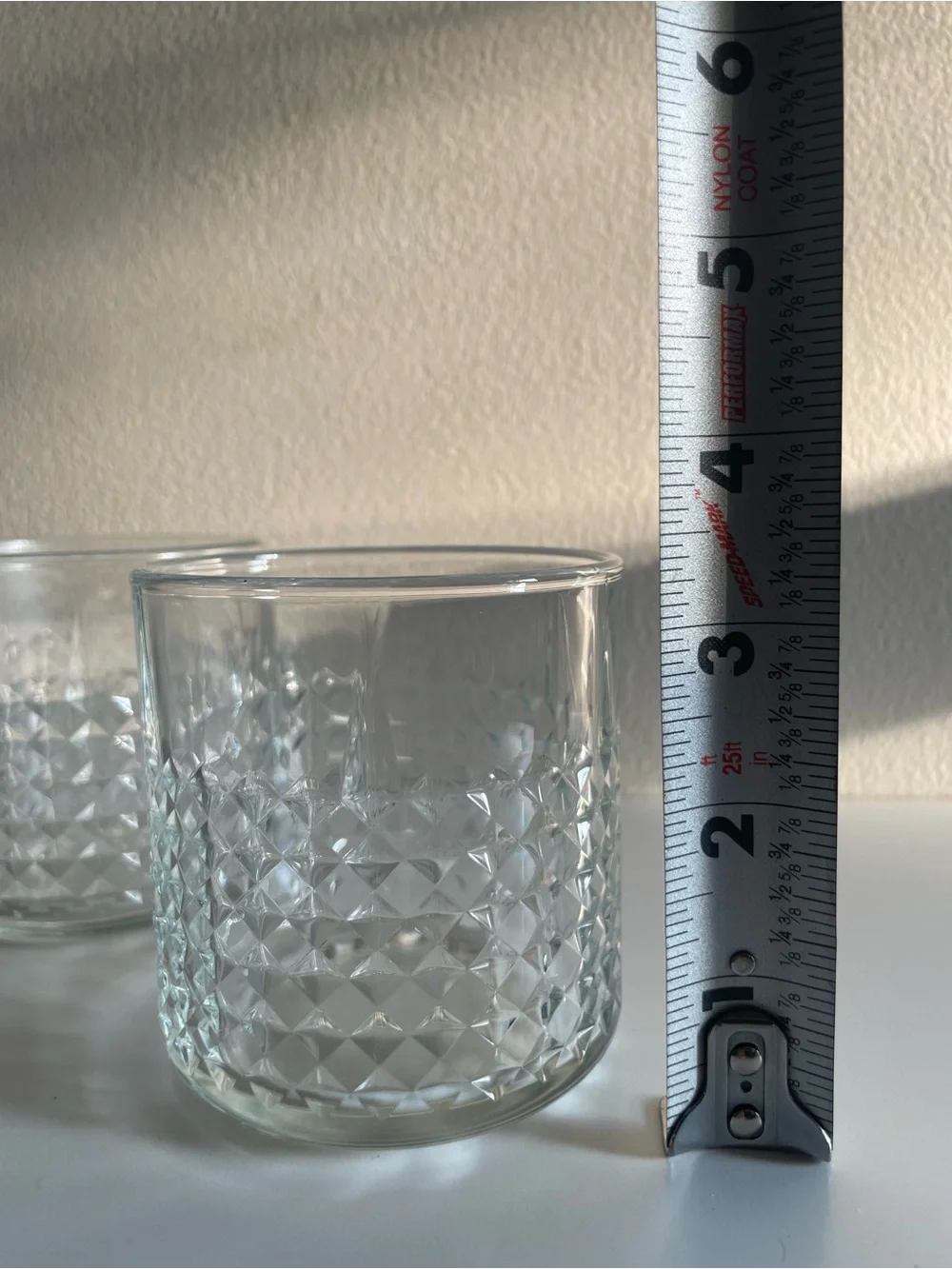 Set of 2 IKEA Textured Clear Glass Tumblers